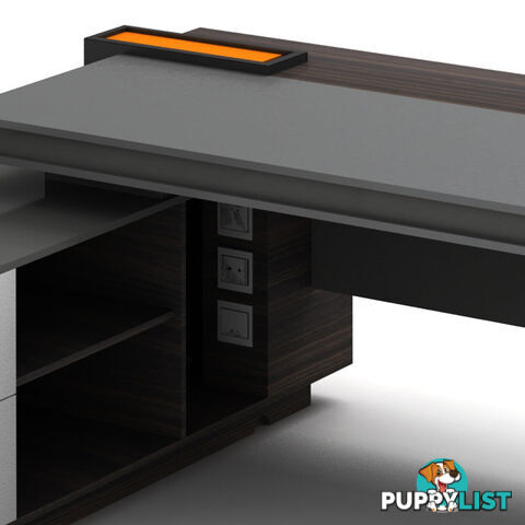 RADDIX Executive Desk with Left Return 2.2M - Dark Brown - DF-FF-D0122L - 9334719003313