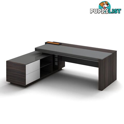 RADDIX Executive Desk with Left Return 2.2M - Dark Brown - DF-FF-D0122L - 9334719003313