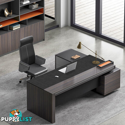 RADDIX Executive Desk with Left Return 2.2M - Dark Brown - DF-FF-D0122L - 9334719003313