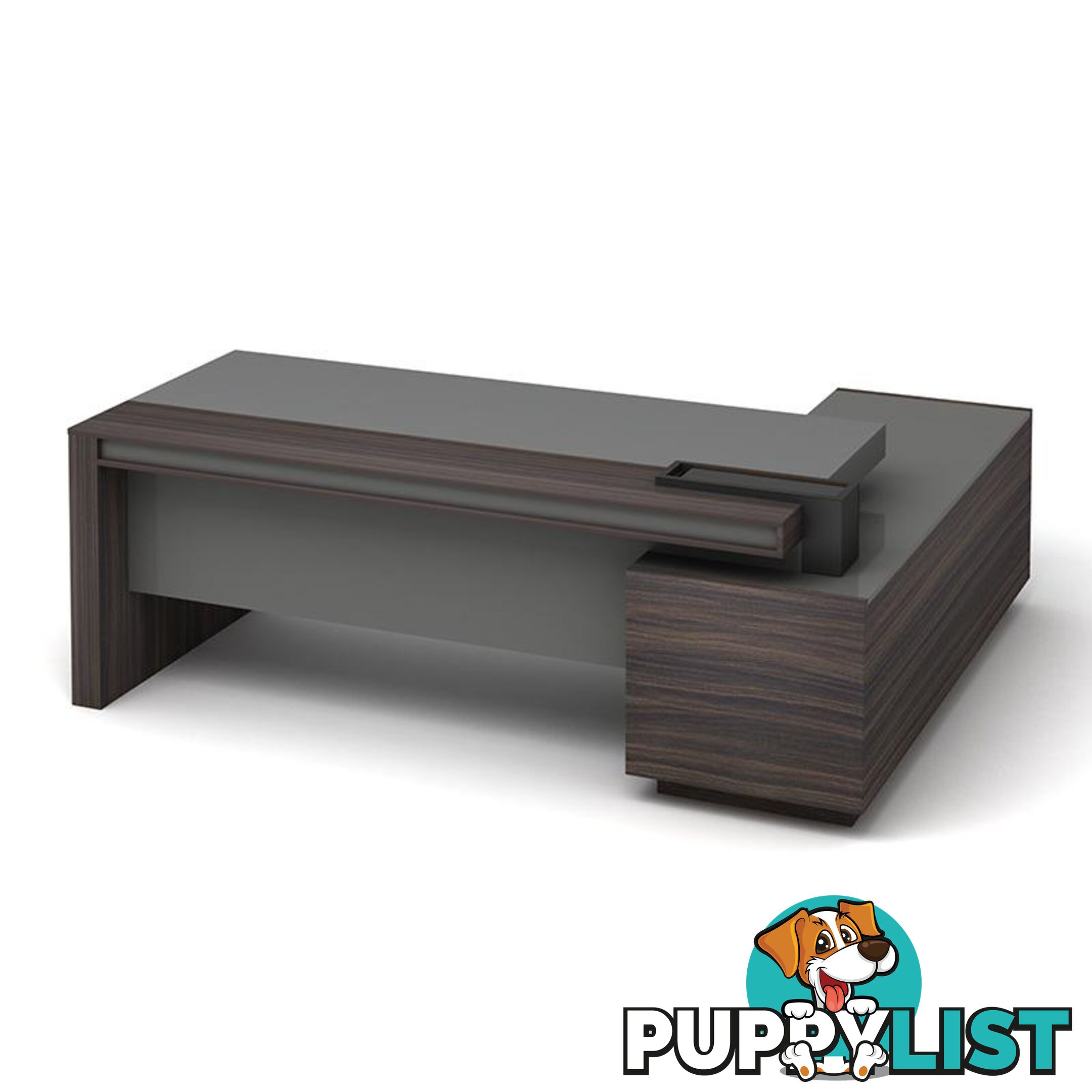 RADDIX Executive Desk with Left Return 2.2M - Dark Brown - DF-FF-D0122L - 9334719003313