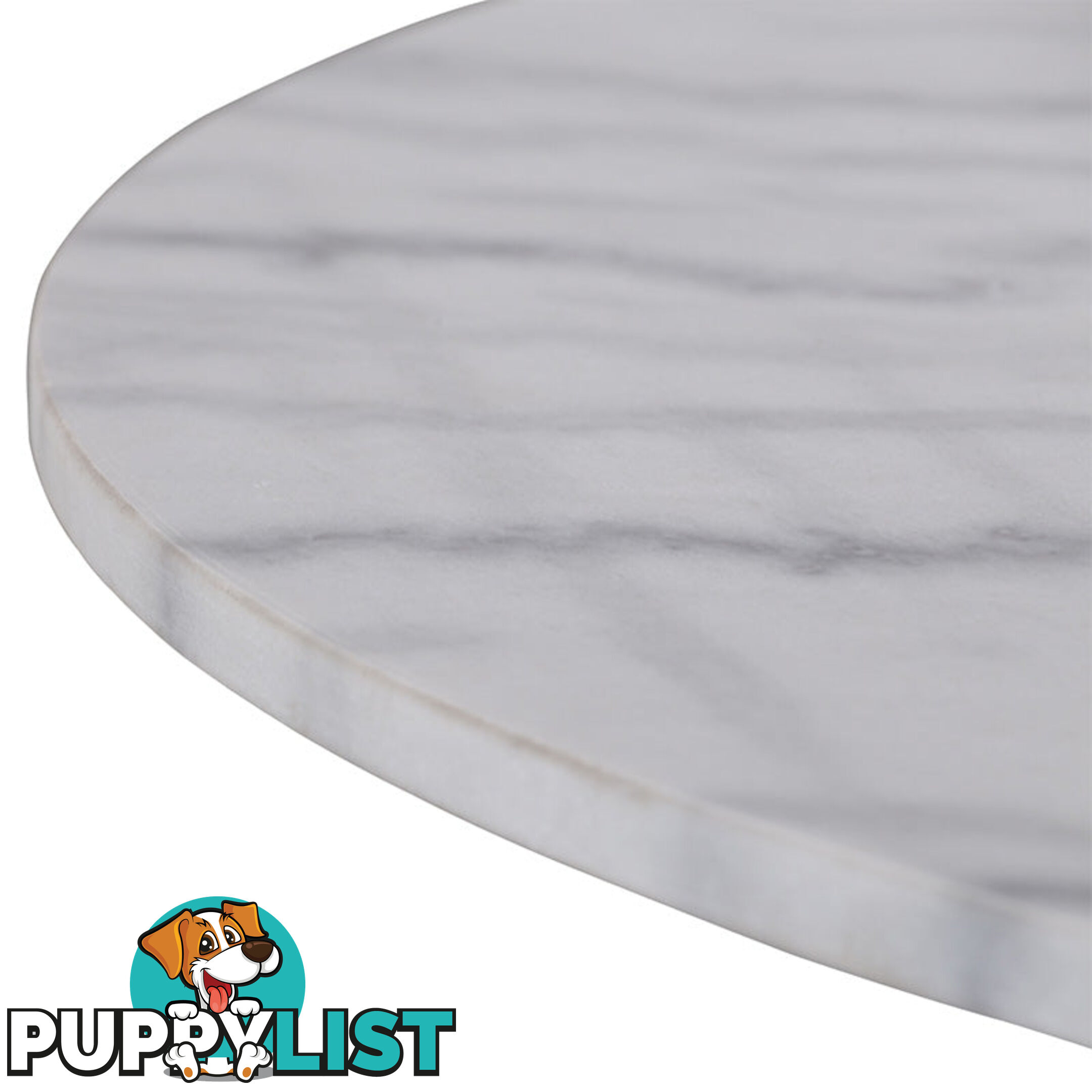 MARMOR Marble Dining Table 110cm - White & Black - 143009 - 9334719000640