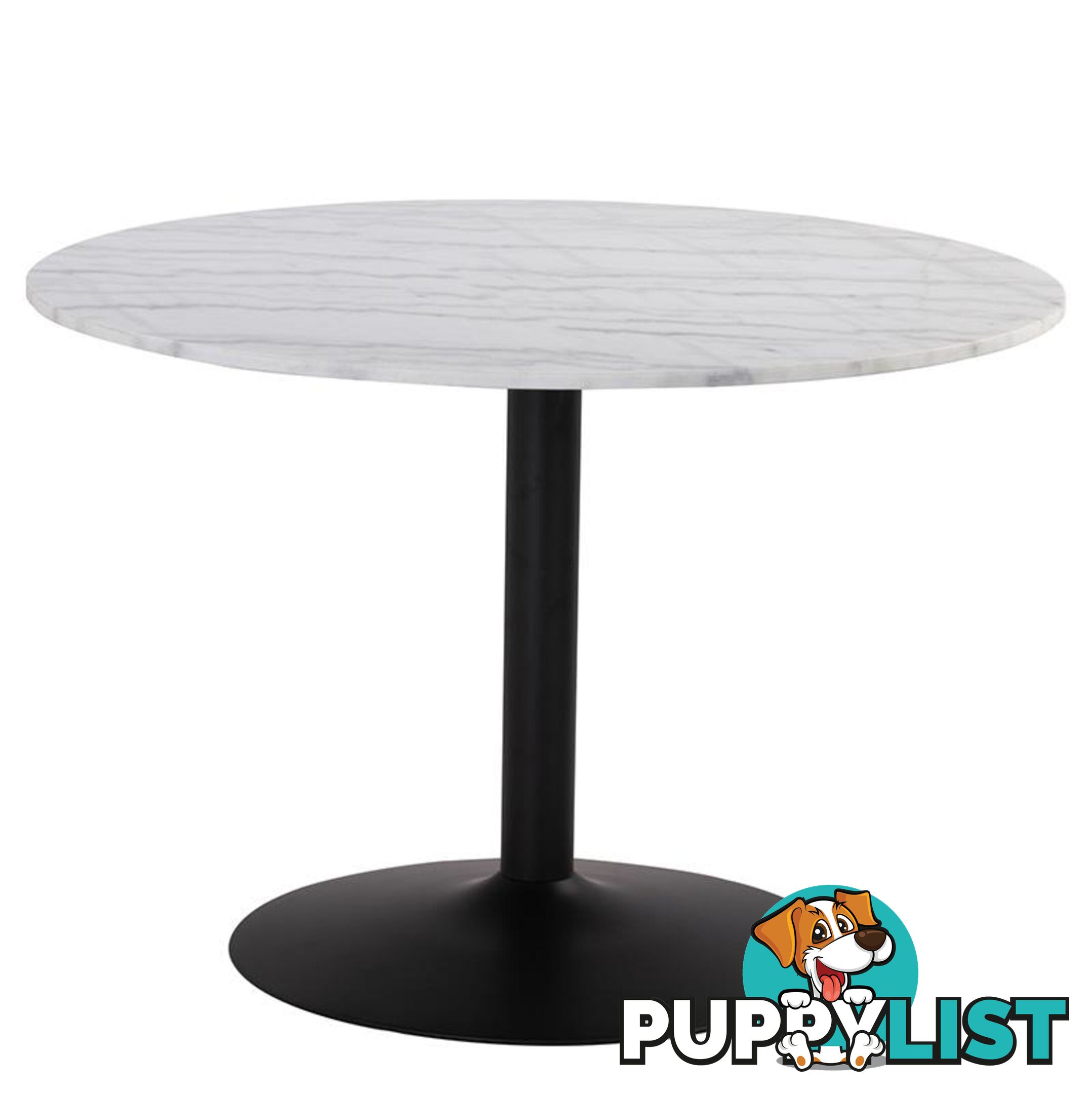 MARMOR Marble Dining Table 110cm - White & Black - 143009 - 9334719000640