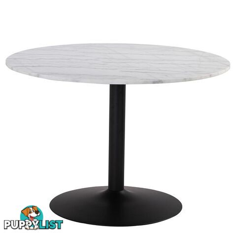 MARMOR Marble Dining Table 110cm - White & Black - 143009 - 9334719000640