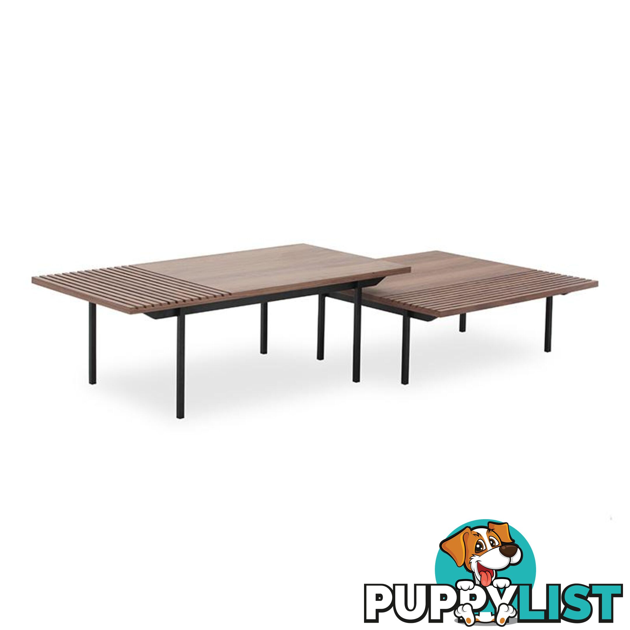 TOZZI Nest of Tables - Walnut & Black - DI-J5810A-B - 9334719001869