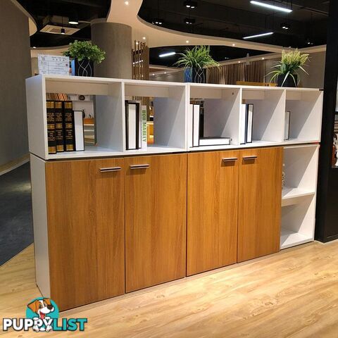 ZORAN Credenza Cabinet  80cm - White & Honey Oak - ZZF-C326 - 9334719000541