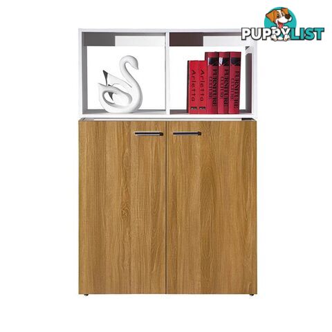 ZORAN Credenza Cabinet  80cm - White & Honey Oak - ZZF-C326 - 9334719000541