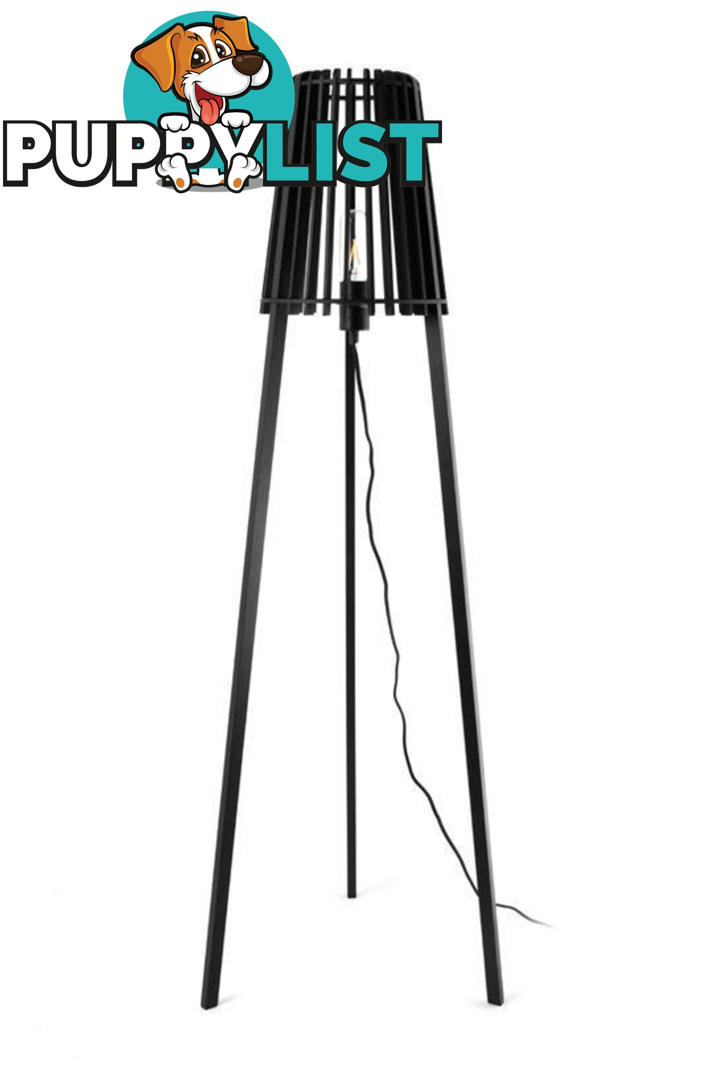 Fidel Timber Floor Lamp 1.3M - Black - IC-17014 - 9334719000305