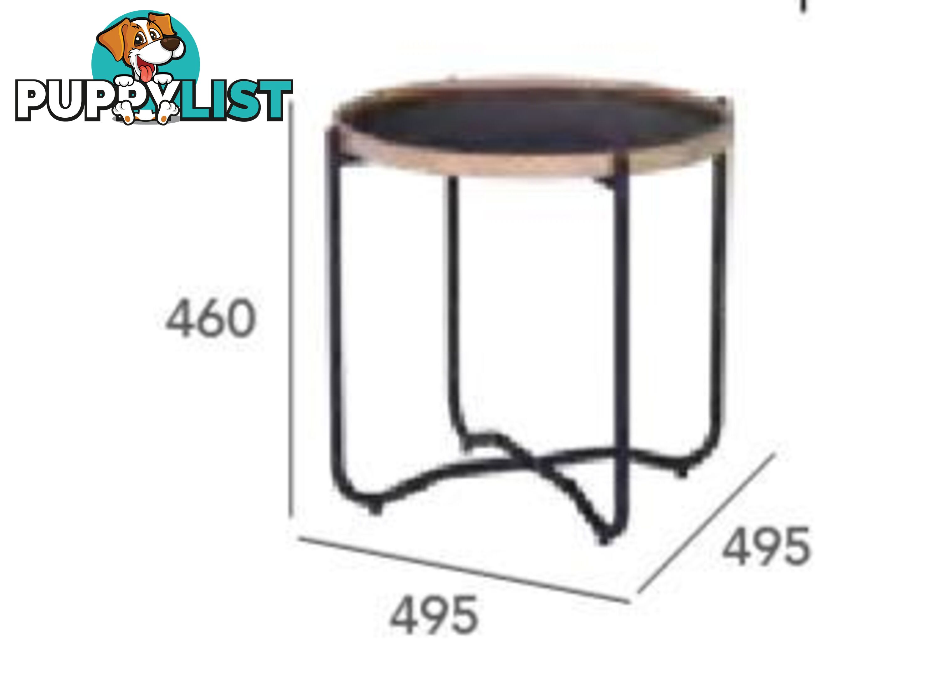 TANIX Side Table - Round - Black - 131022 - 9334719004808