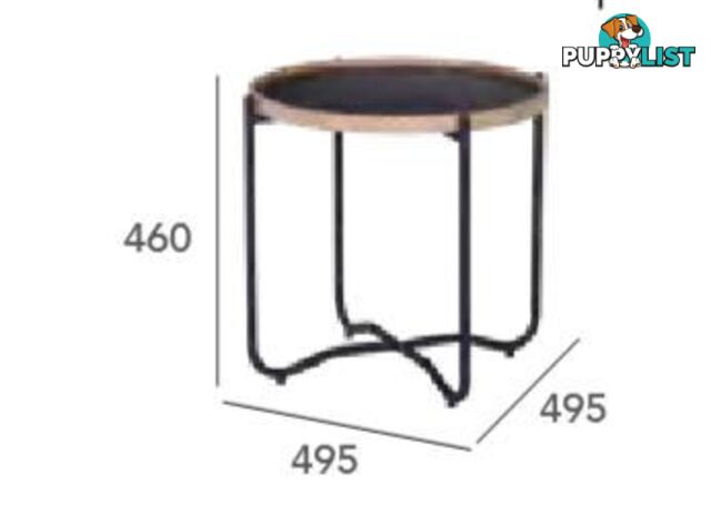 TANIX Side Table - Round - Black - 131022 - 9334719004808