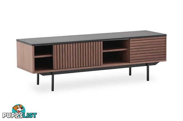 TOZZI Entertainment TV Unit 160cm - Walnut & Black - DI-J9715 - 9334719002057