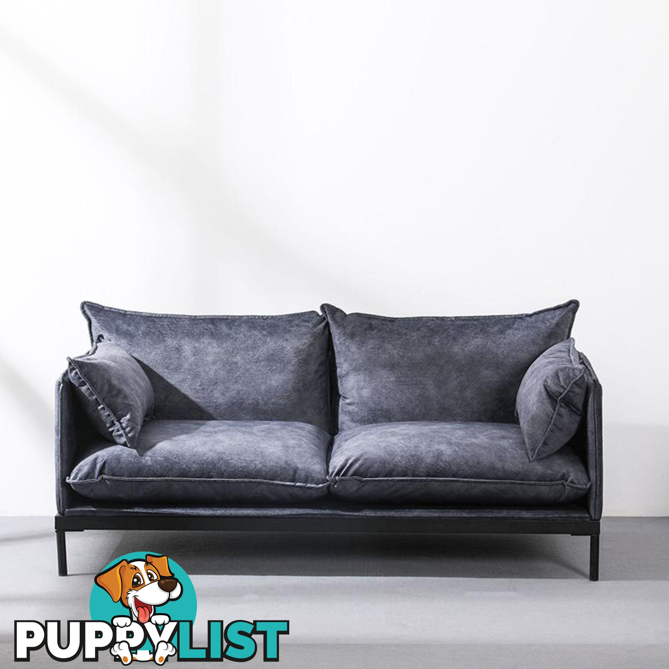 SINCLAIR 2 Seater Sofa in Charcoal - BB-S005-2S-MB - 9334719011059