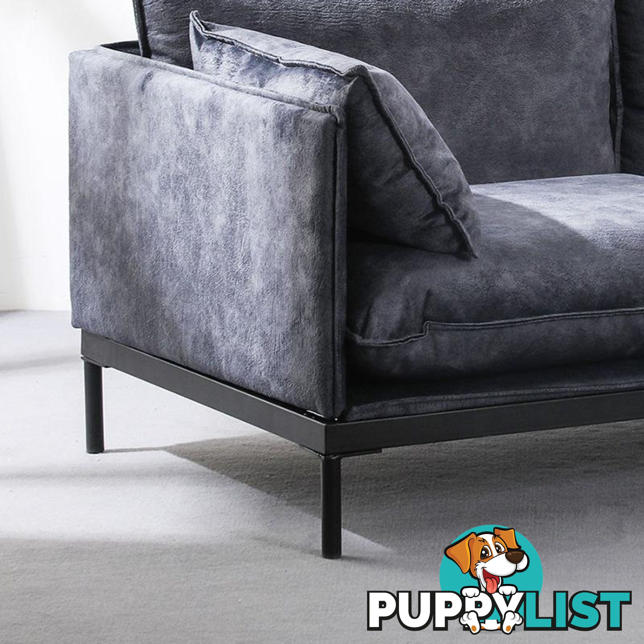 SINCLAIR 2 Seater Sofa in Charcoal - BB-S005-2S-MB - 9334719011059