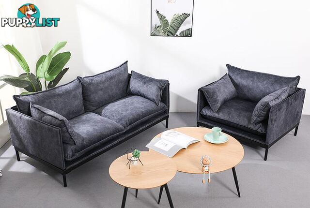 SINCLAIR 2 Seater Sofa in Charcoal - BB-S005-2S-MB - 9334719011059