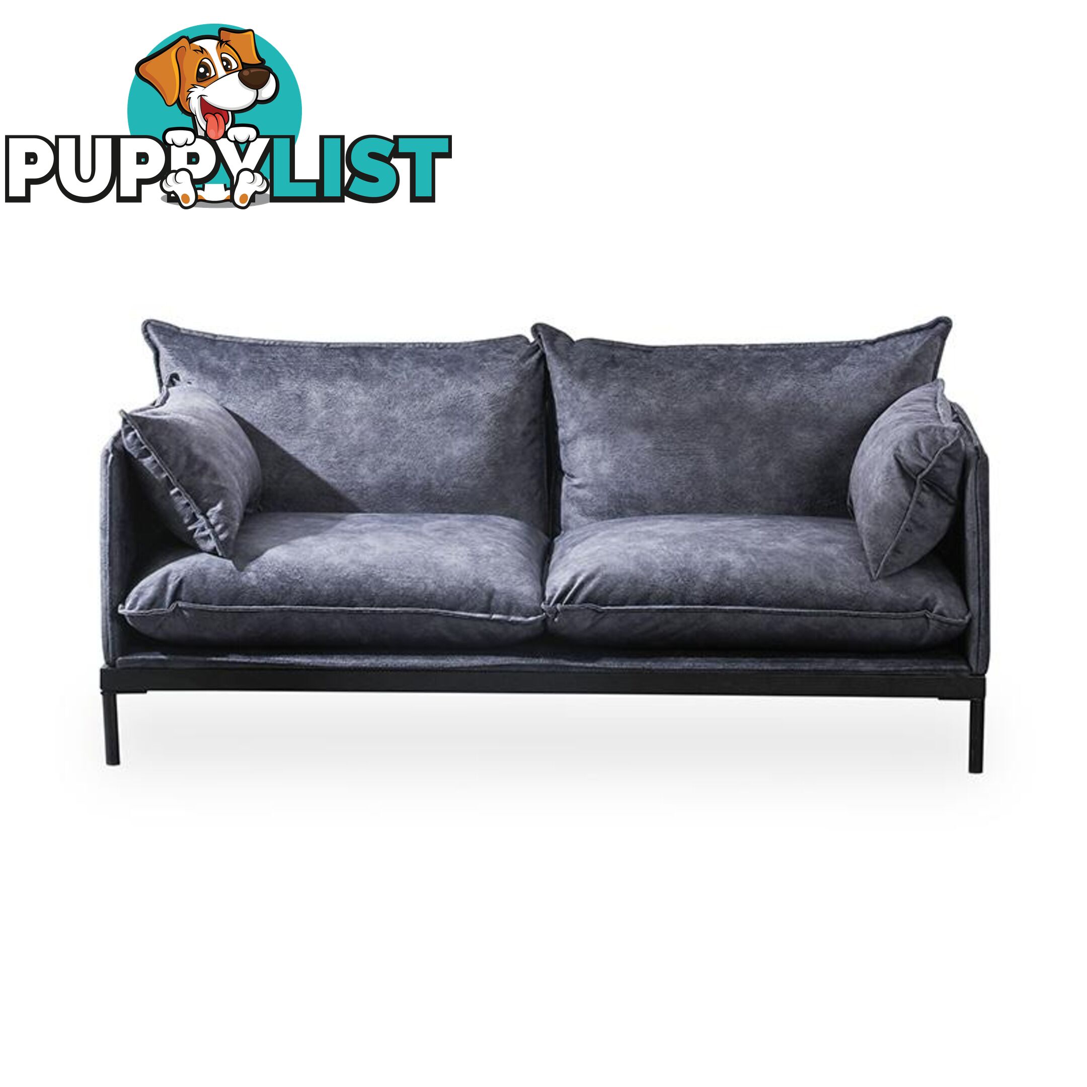 SINCLAIR 2 Seater Sofa in Charcoal - BB-S005-2S-MB - 9334719011059