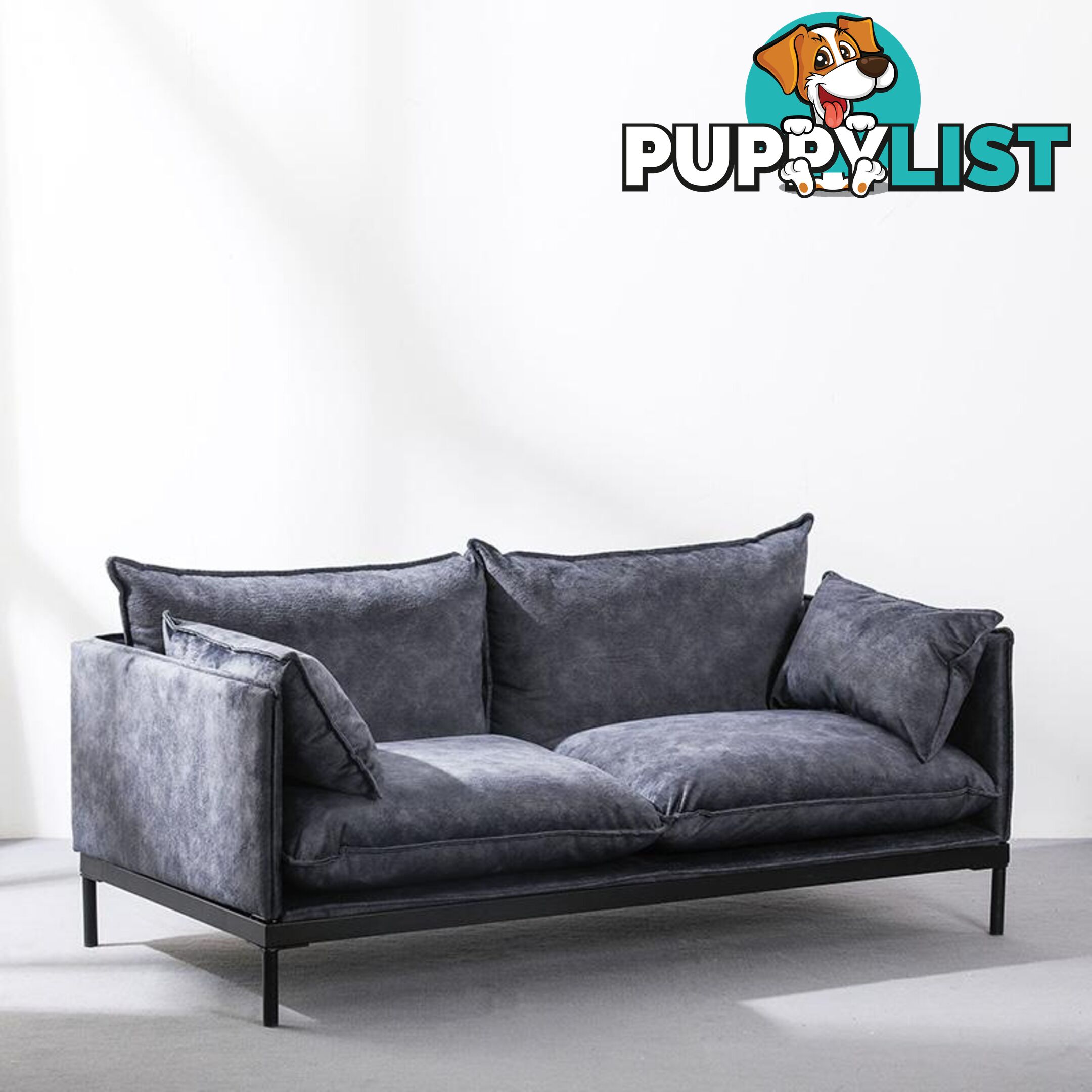 SINCLAIR 2 Seater Sofa in Charcoal - BB-S005-2S-MB - 9334719011059