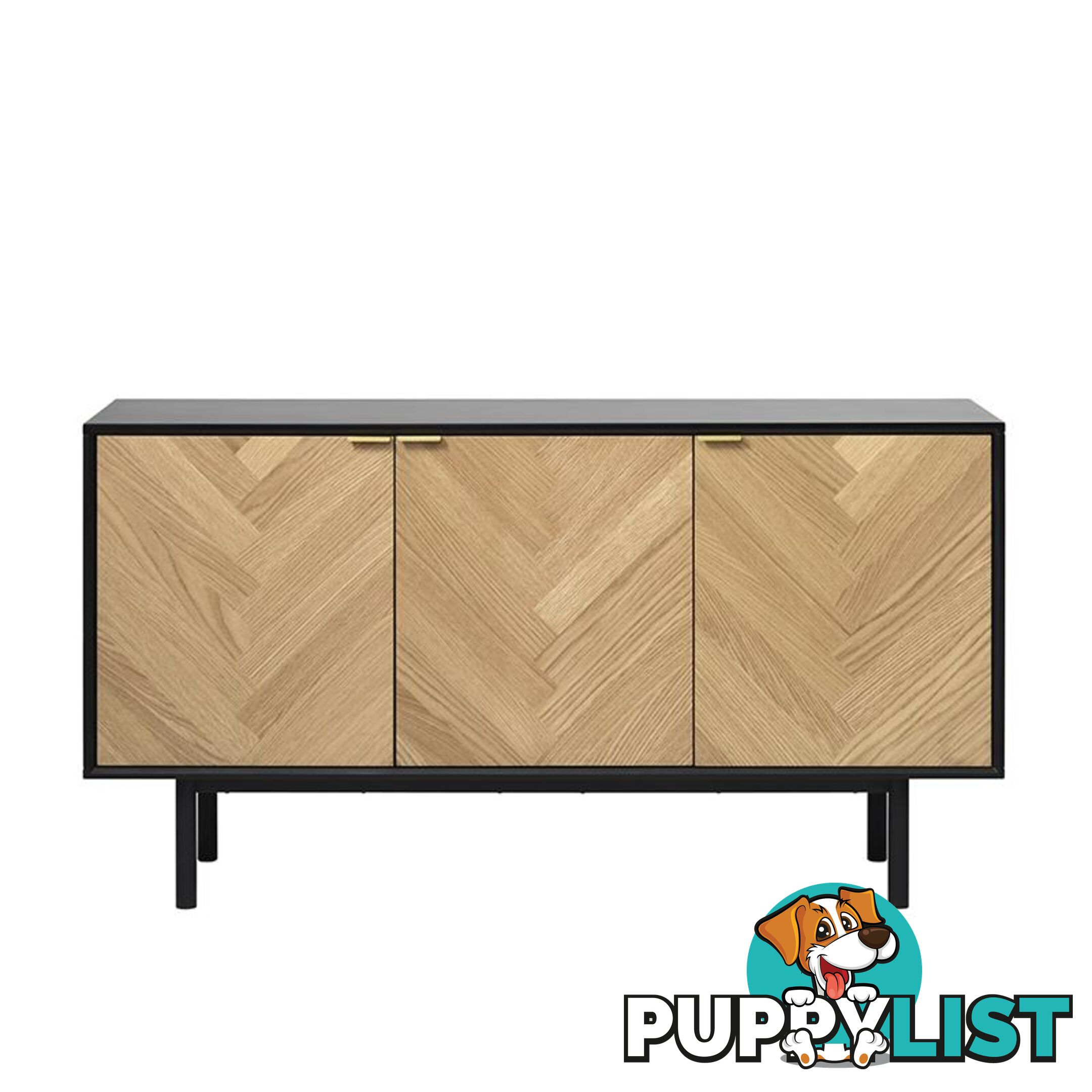 CALVI Sideboard 1.5M -  Natural & Black - 42143160 - 5704745089676