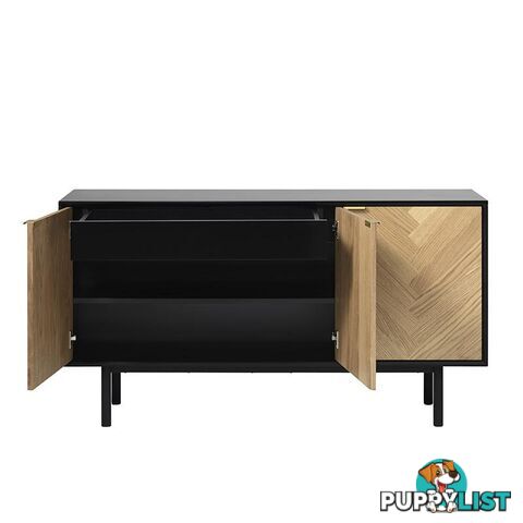 CALVI Sideboard 1.5M -  Natural & Black - 42143160 - 5704745089676