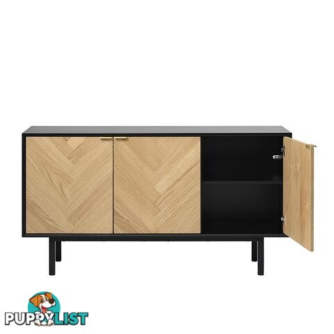 CALVI Sideboard 1.5M -  Natural & Black - 42143160 - 5704745089676