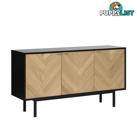 CALVI Sideboard 1.5M -  Natural & Black - 42143160 - 5704745089676