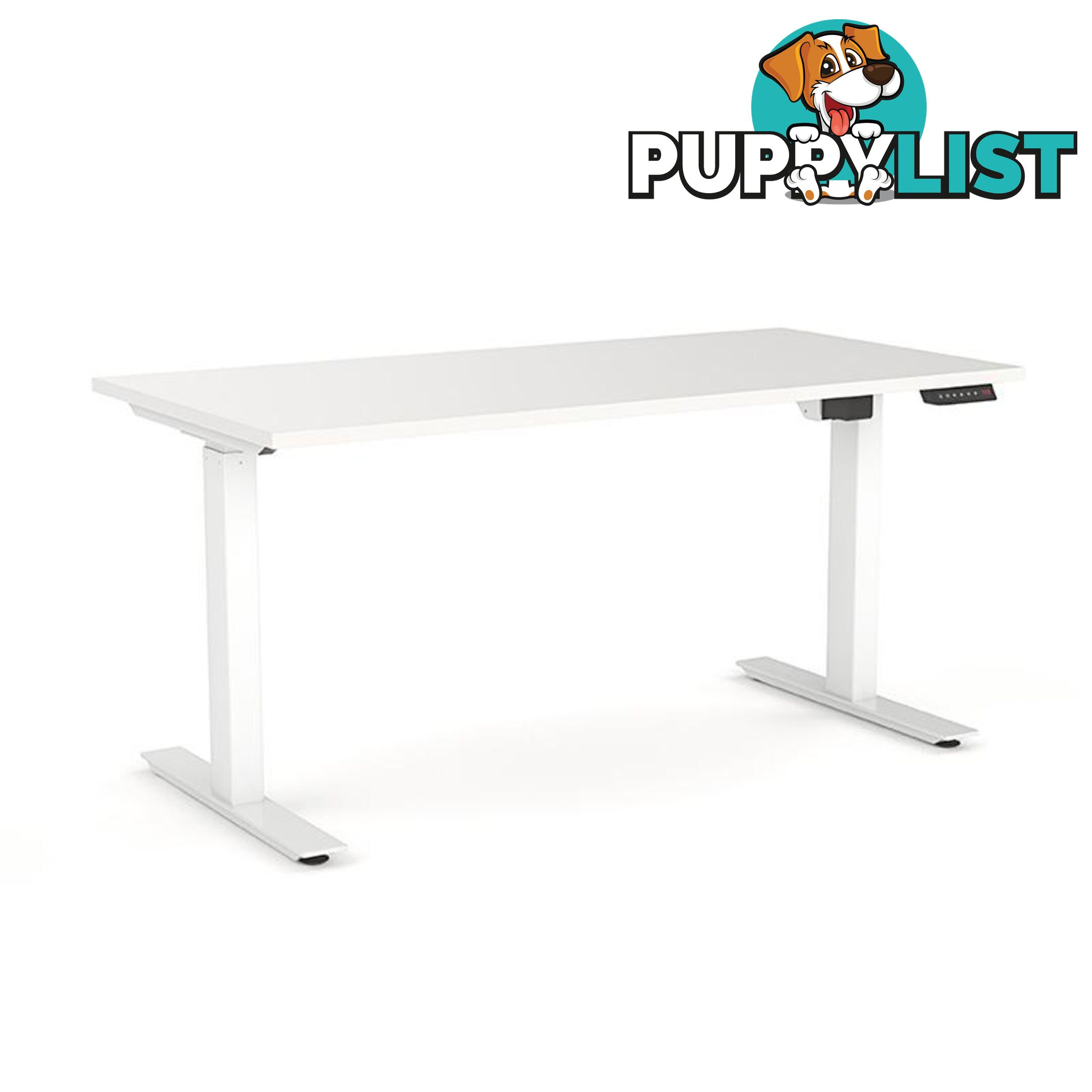 AGILE PRO Electric 2 Column Sit Standing Desk - 1200mm to 1800mm - White & White - OG_AGE2SSD127