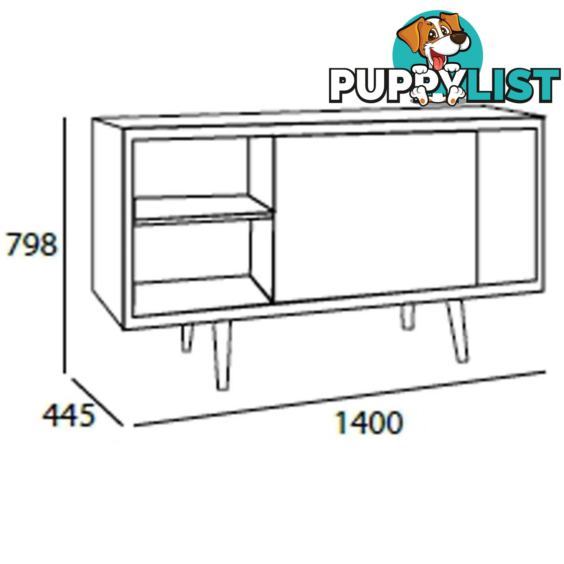 Locke Sideboard In White And Taupe Grey - 3449002 - 9334719009018