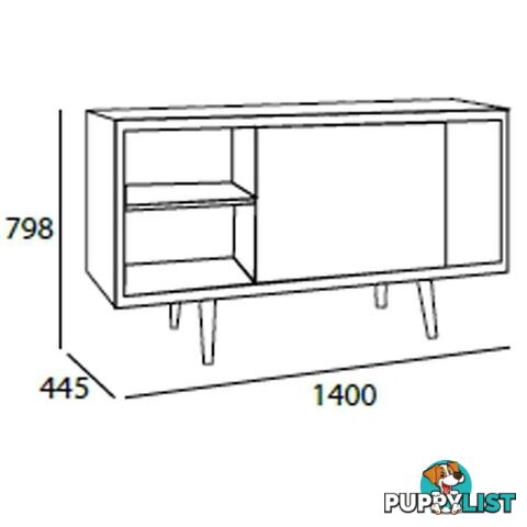 Locke Sideboard In White And Taupe Grey - 3449002 - 9334719009018