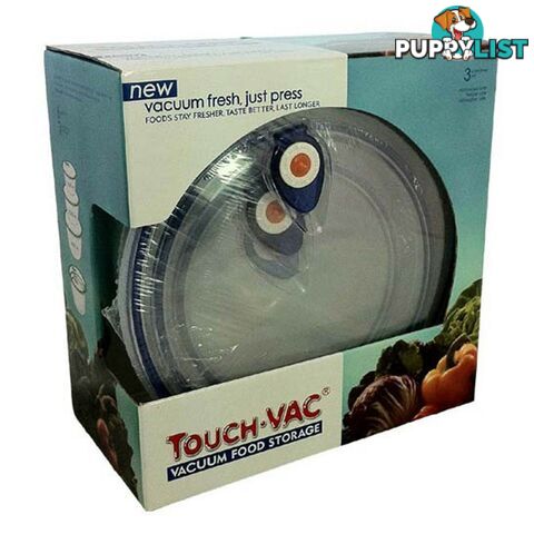 3pcs TouchVac Airtight Vacuum Sealed Kitchen Storage Container - Microwave Safe - KA-20692 - 8804122020692