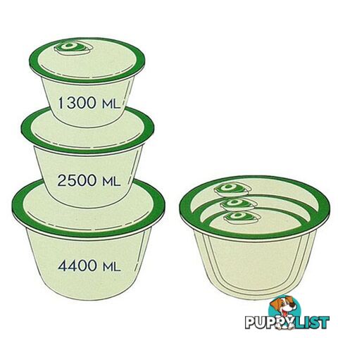 3pcs TouchVac Airtight Vacuum Sealed Kitchen Storage Container - Microwave Safe - KA-20692 - 8804122020692