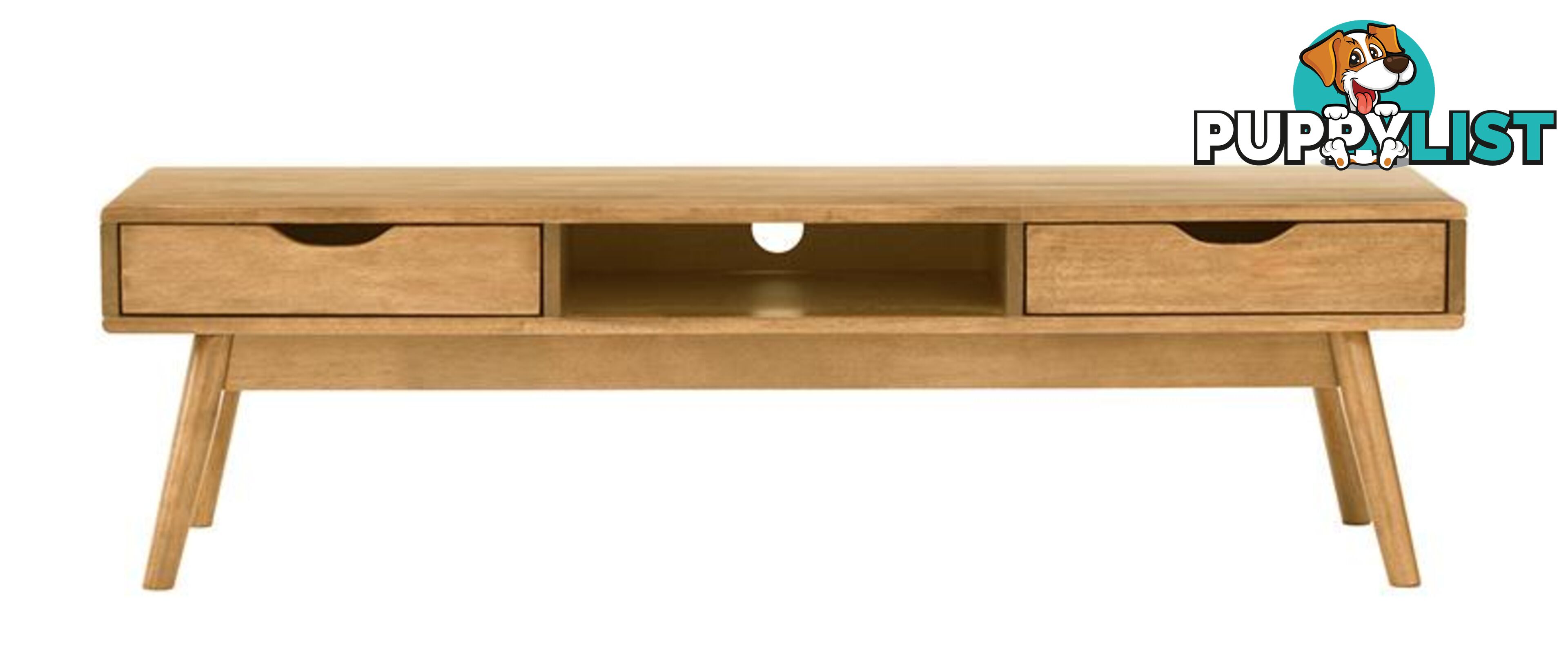 LAMAR Entertainment TV Unit with 2 Drawers 150cm - Natural - 335027 - 9334719003771