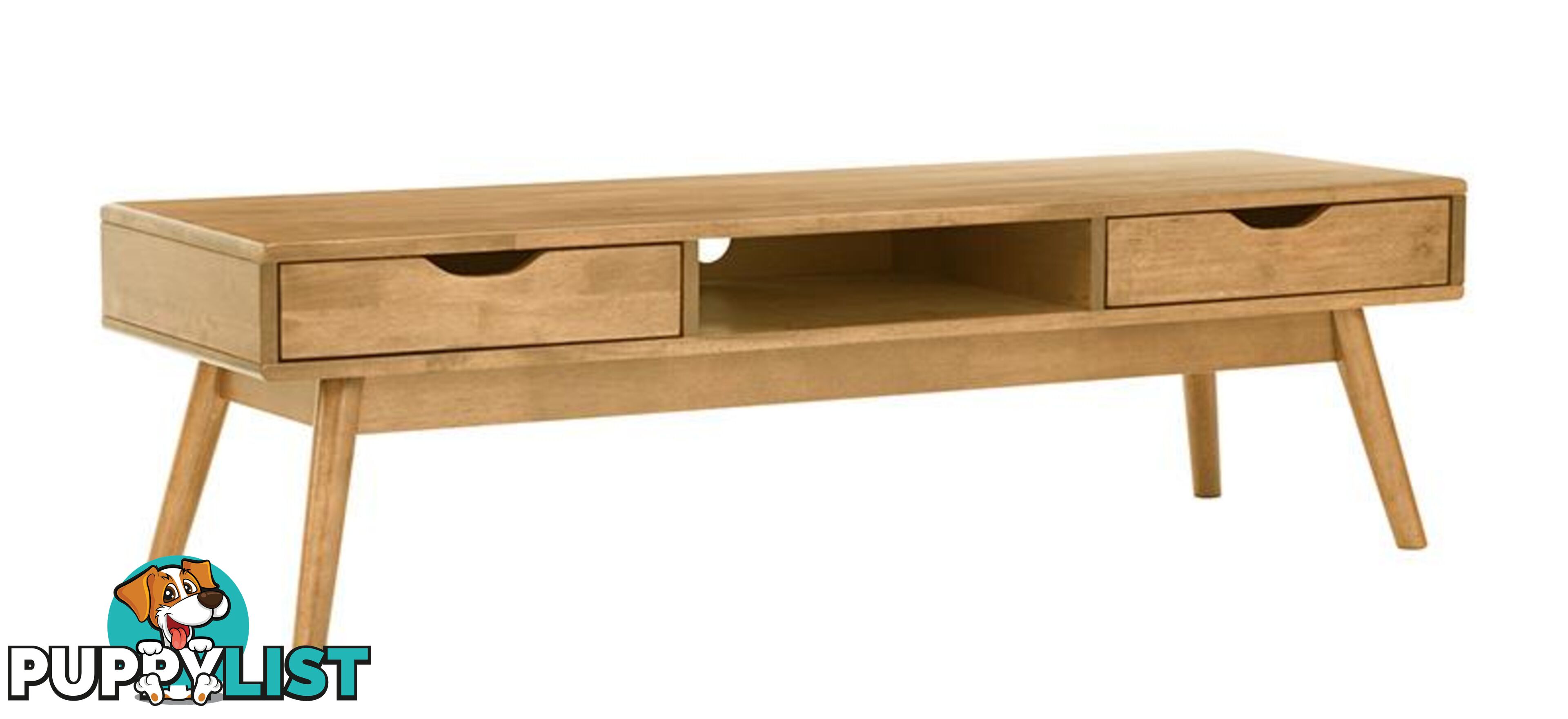 LAMAR Entertainment TV Unit with 2 Drawers 150cm - Natural - 335027 - 9334719003771