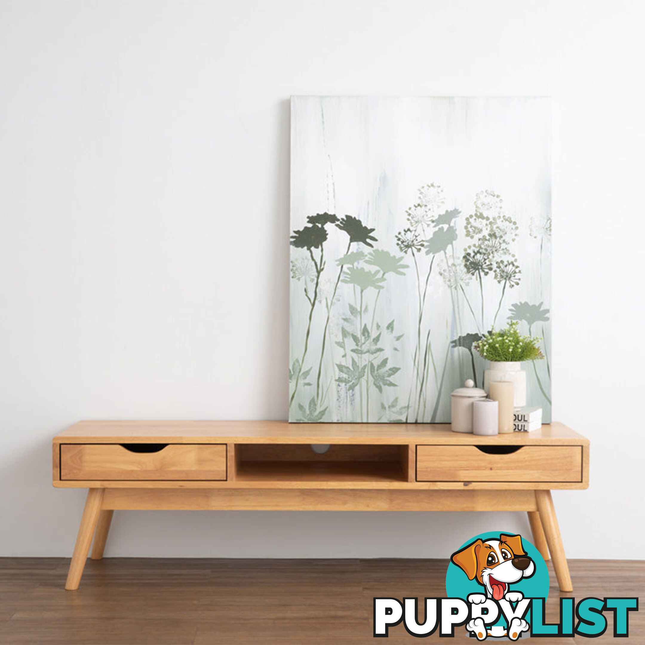 LAMAR Entertainment TV Unit with 2 Drawers 150cm - Natural - 335027 - 9334719003771