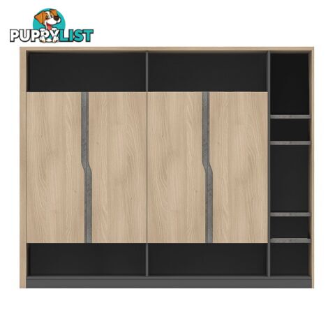 BAXTER Display Cabinet 190cm - Acacia & Carbon Grey - MF-14BZJ001 - 9334719010564