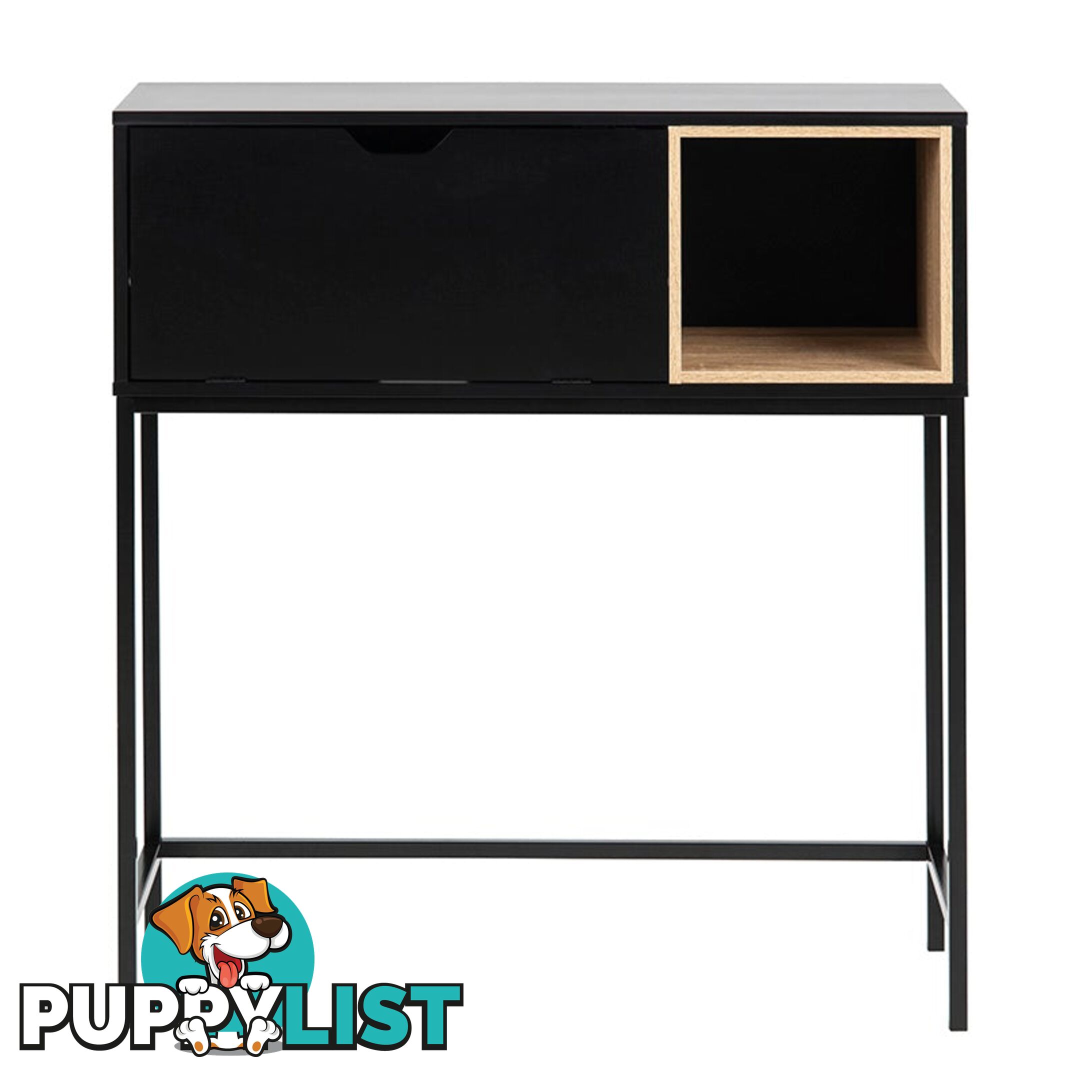 BATLEY Study Desk Console 91.5cm - Black & Natural - AC-0000083373 - 5713941083142