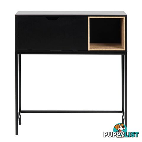 BATLEY Study Desk Console 91.5cm - Black & Natural - AC-0000083373 - 5713941083142