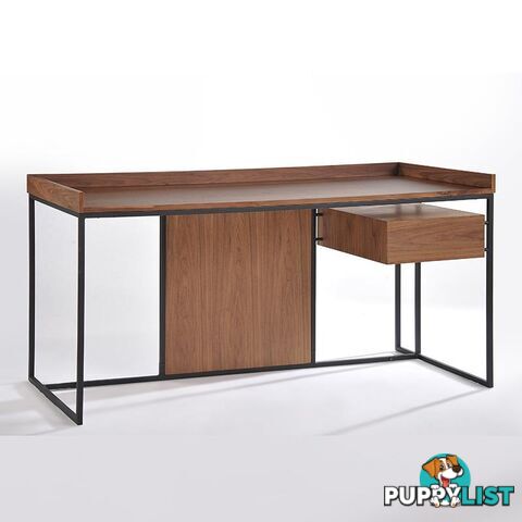 Leo Retro Desk  160cm - Walnut - BH180 - 9334719003214