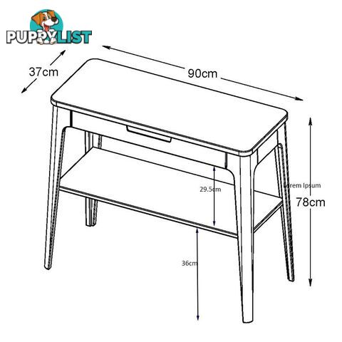 SIENNA Console 90cm -  Natural - 36342211 - 5704745073408