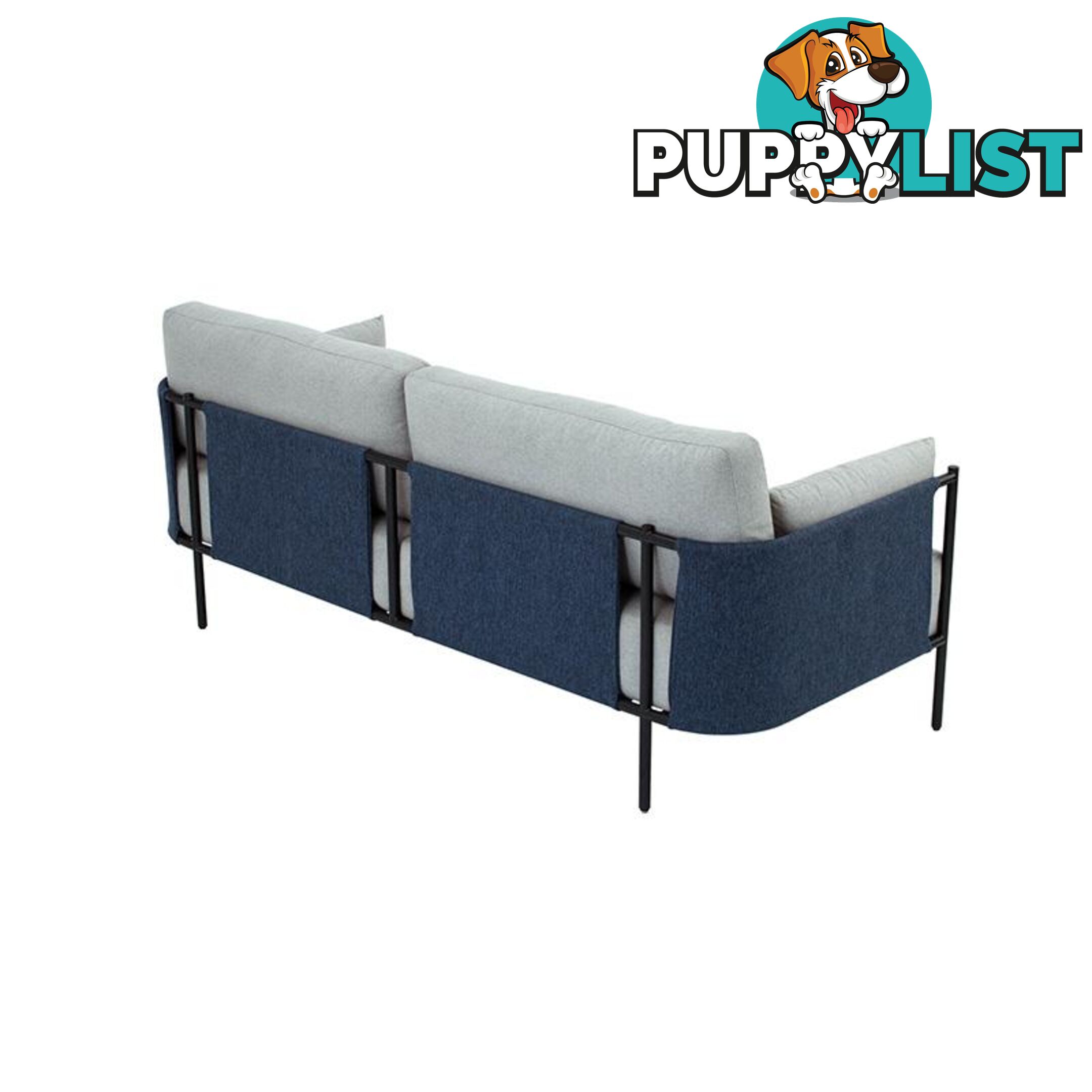 TREDIA 3 Seater Sofa - Silver & Midnight Blue - 233125 - 9334719006888