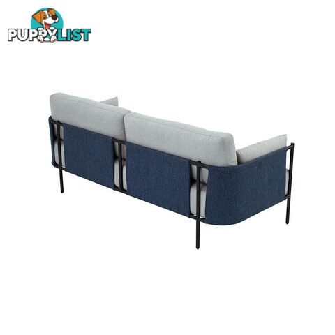 TREDIA 3 Seater Sofa - Silver & Midnight Blue - 233125 - 9334719006888