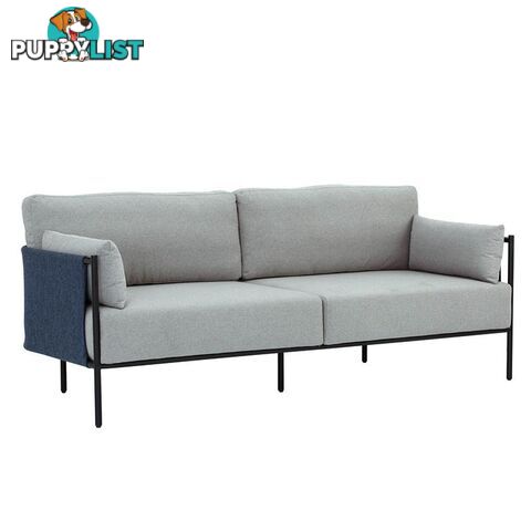 TREDIA 3 Seater Sofa - Silver & Midnight Blue - 233125 - 9334719006888