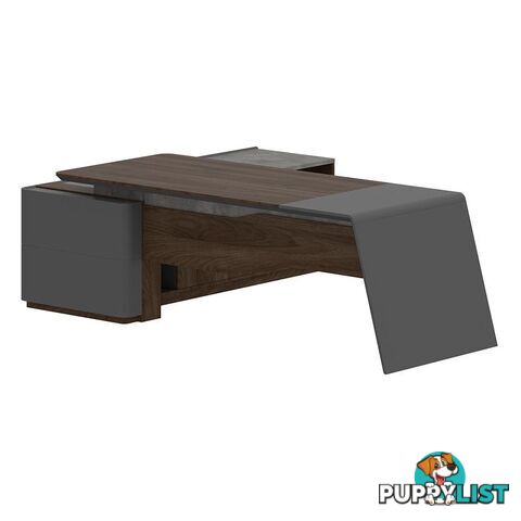 JAGGER Executive Desk Right Return 2.2M - Norica Walnut & Grey - MF-14MHM028 - 9334719010403