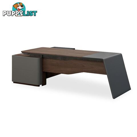 JAGGER Executive Desk Right Return 2.2M - Norica Walnut & Grey - MF-14MHM028 - 9334719010403