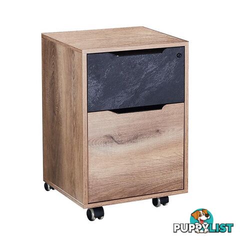 Daxton Mobile Cabinet 41cm - Warm Oak & Black - WF-N2802-CAB - 9334719003870