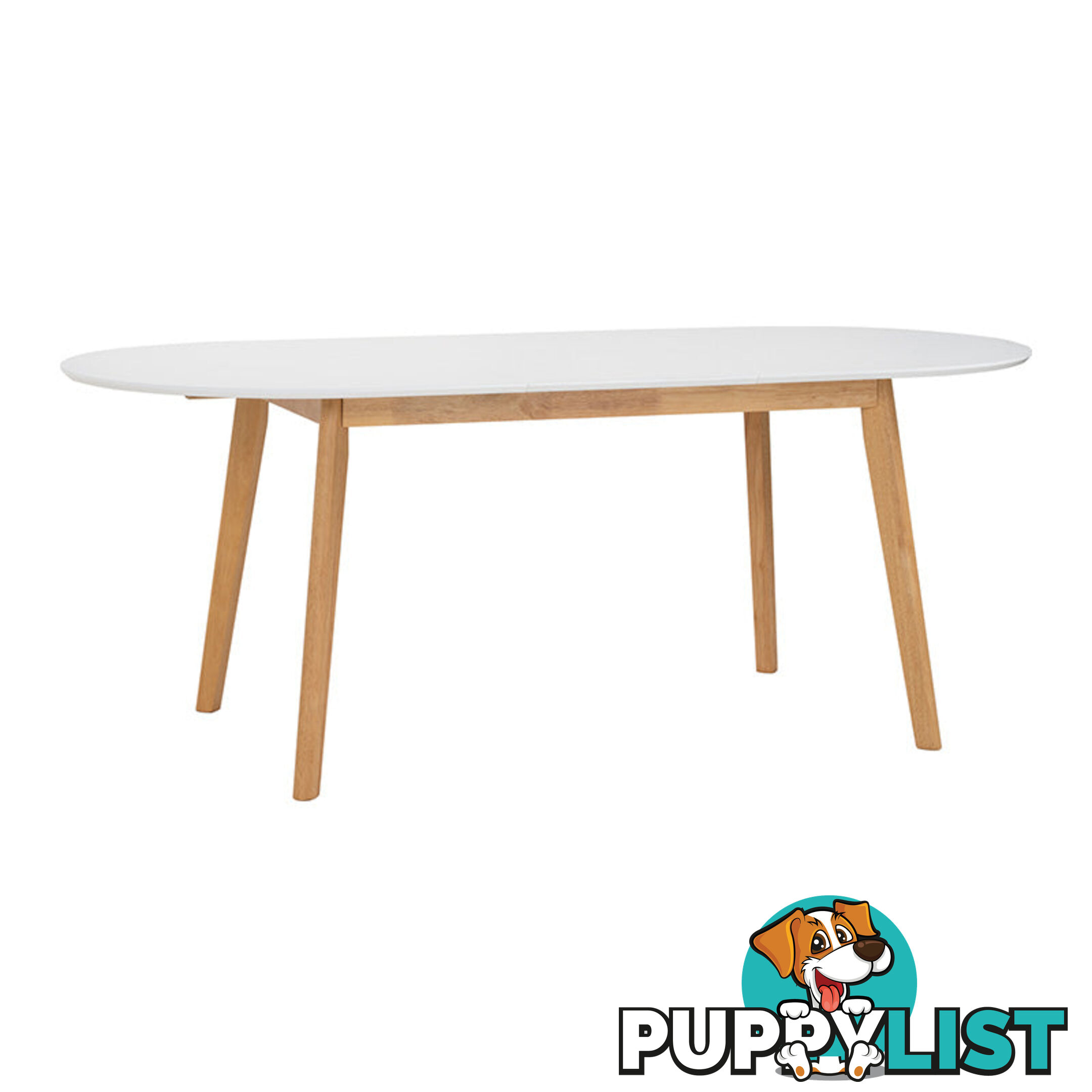 WERNER Extendable Dining Table 150cm - Natural & White - 146094 - 9334719012230