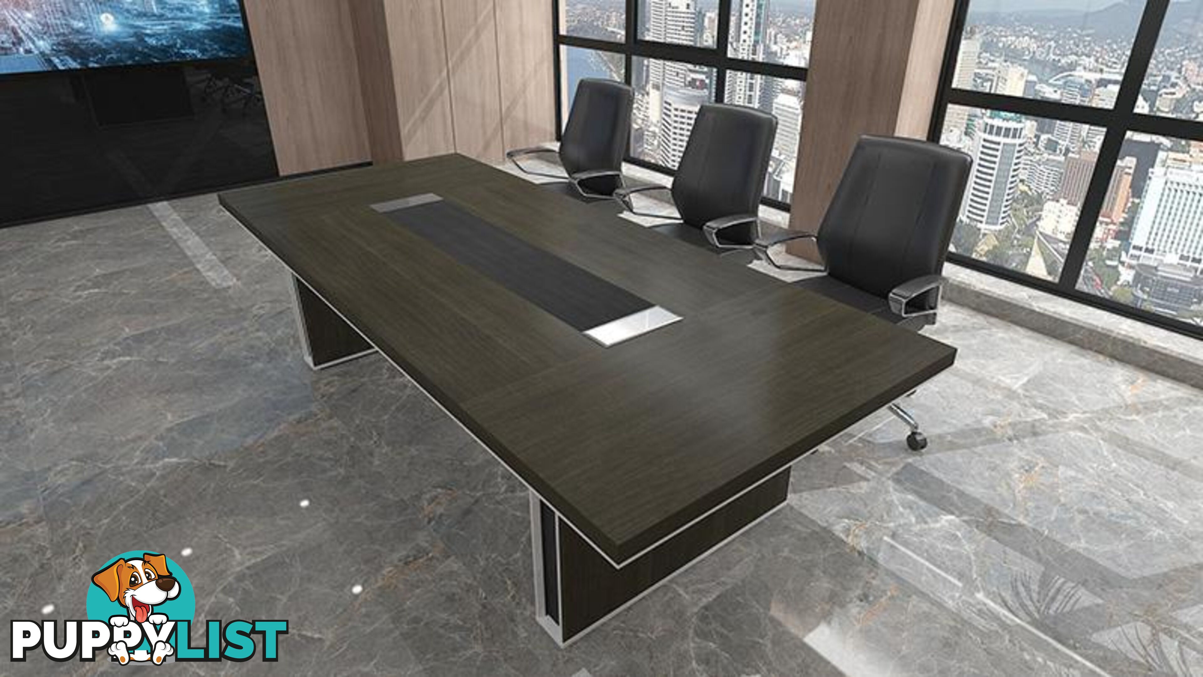 MATEES Boardroom Table 2.8M - Grey/ Brown - DF-BJSC1228 - 9334719010434