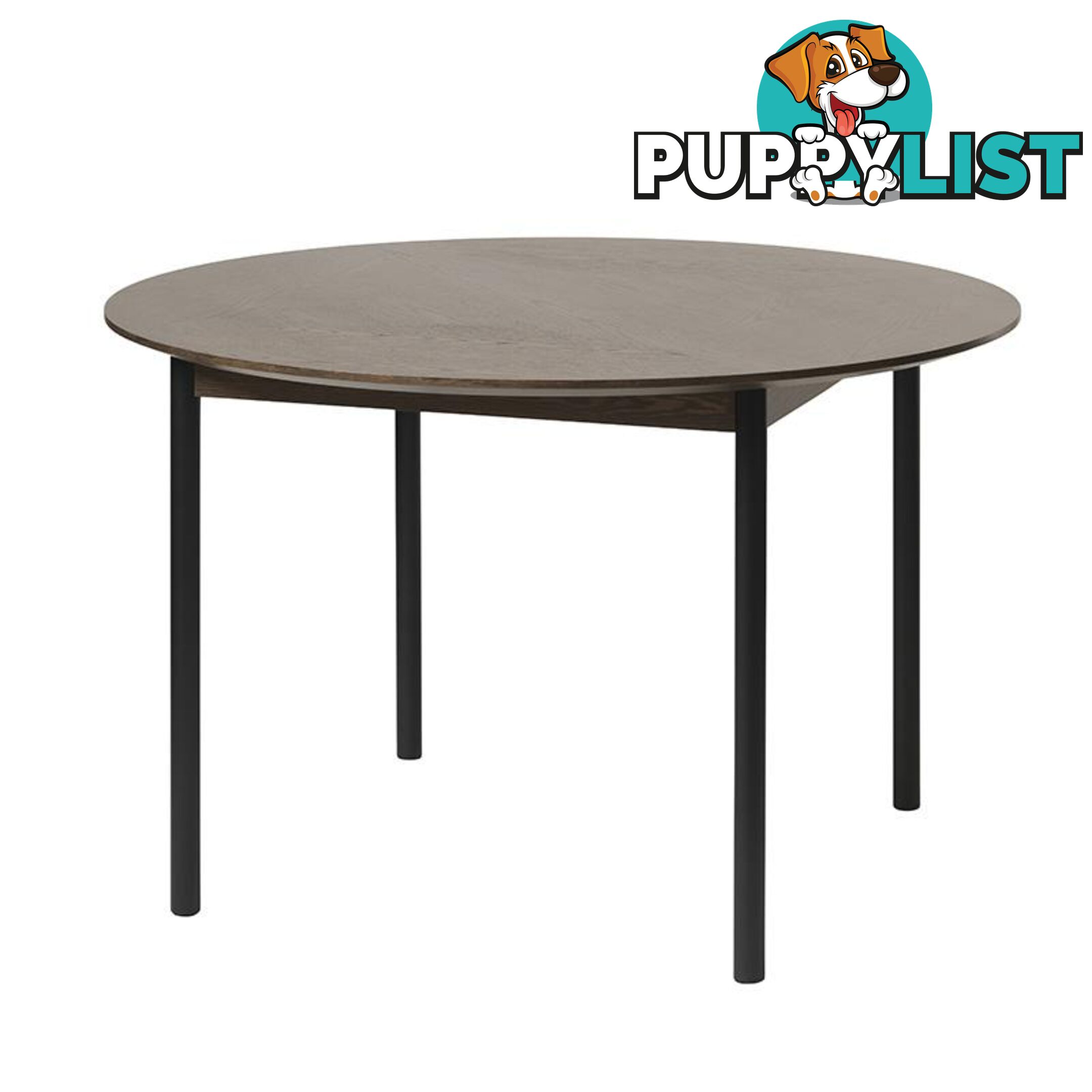 LATINA Round Dining Table 120cm -  Dark Brown / Black - 43603180 - 5704745100302