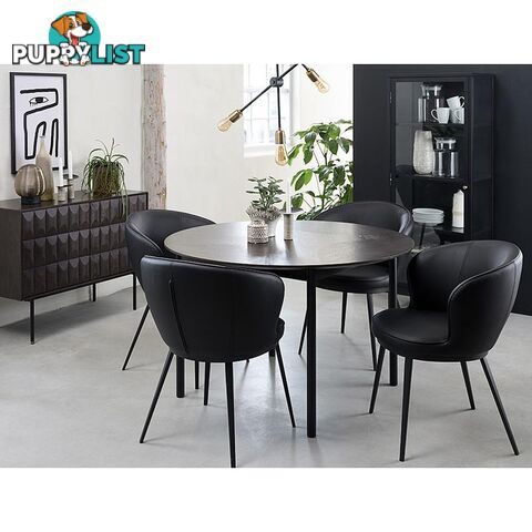 LATINA Round Dining Table 120cm -  Dark Brown / Black - 43603180 - 5704745100302