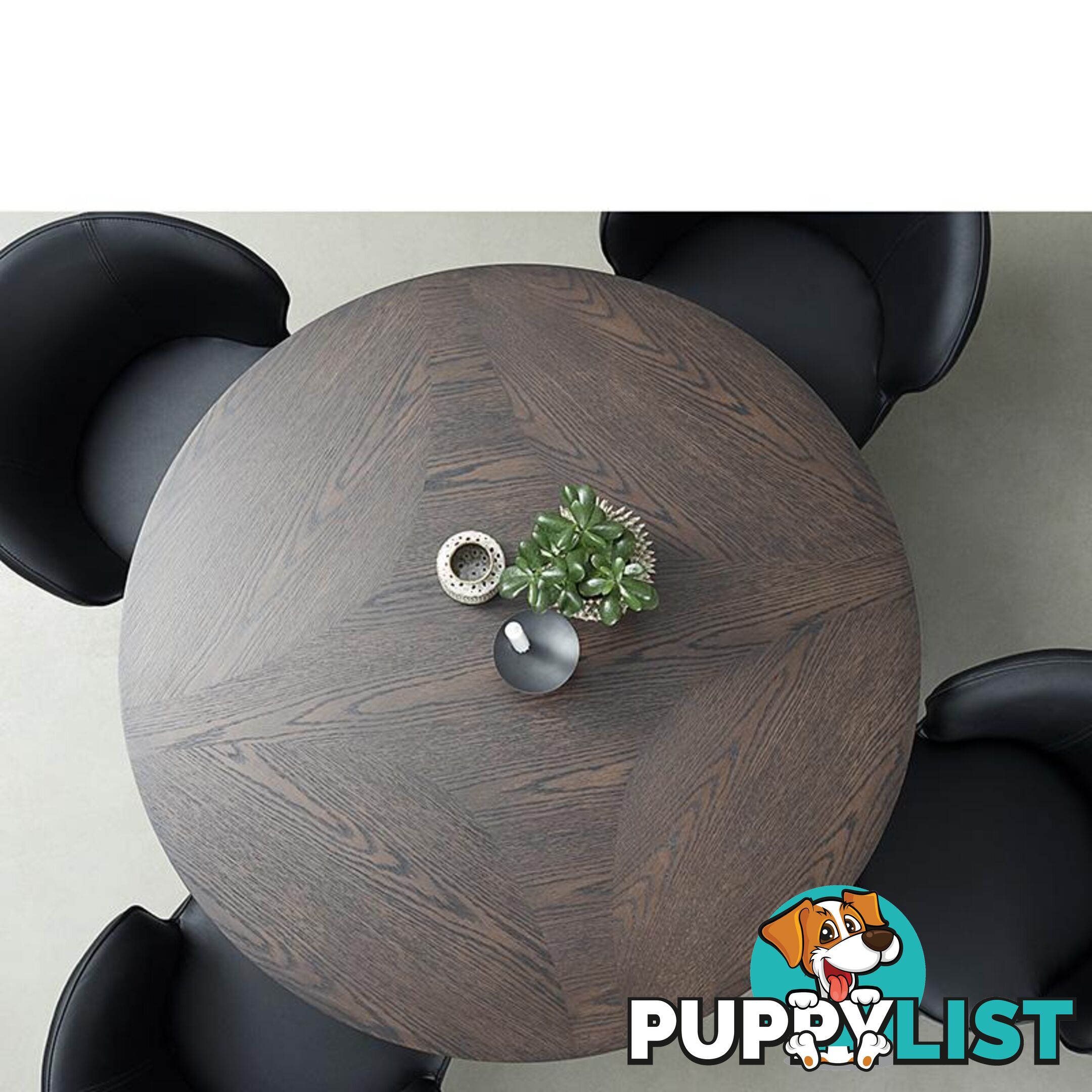 LATINA Round Dining Table 120cm -  Dark Brown / Black - 43603180 - 5704745100302