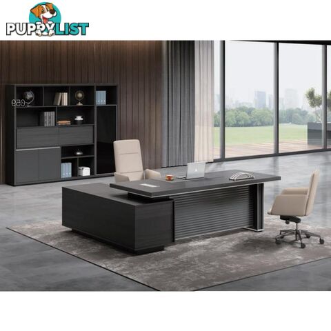 MATEES Executive Desk Reversible  2.4M - Grey/ Brown - DF-BJSD1124 - 9334719010359