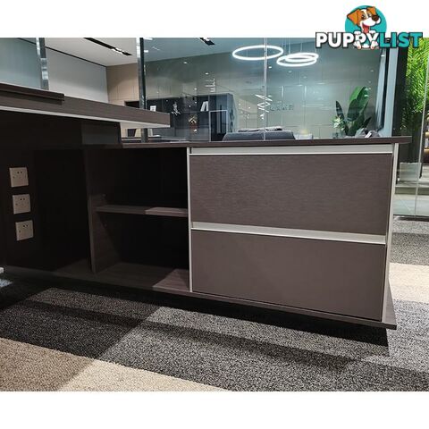 MATEES Executive Desk Reversible  2.4M - Grey/ Brown - DF-BJSD1124 - 9334719010359