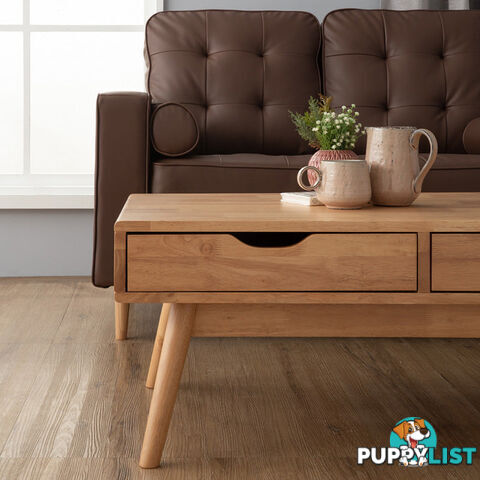 LAMAR Coffee Table with 2 Drawers 106cm - Natural - 133058 - 9334719000572